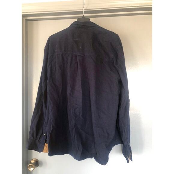 CQR Mens Tactical 2XL Long Sleeved Navy Flannel Button Front Pocket - Picture 2 of 7